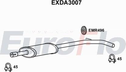 EuroFlo EXDA3007 - Вкладиш глушника, глушник вихлопних газів кінцевий autocars.com.ua