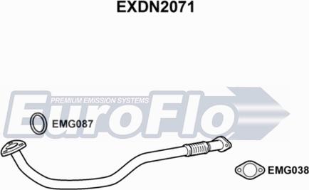 EuroFlo EXDN2071 - Труба вихлопного газу autocars.com.ua