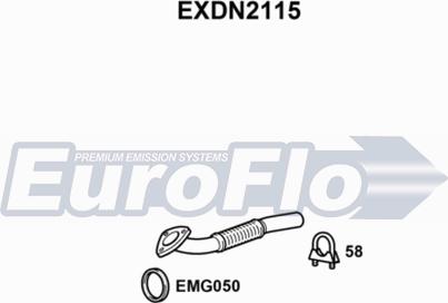 EuroFlo EXDN2115 - Труба вихлопного газу autocars.com.ua