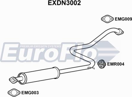 EuroFlo EXDN3002 - Середній глушник вихлопних газів autocars.com.ua