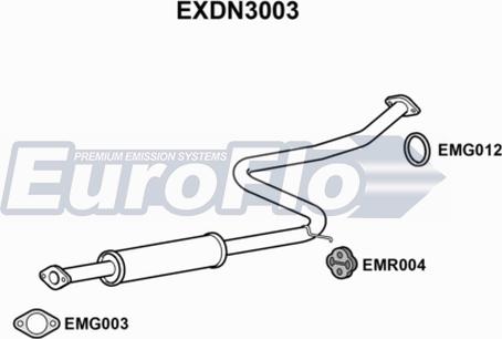 EuroFlo EXDN3003 - Середній глушник вихлопних газів autocars.com.ua