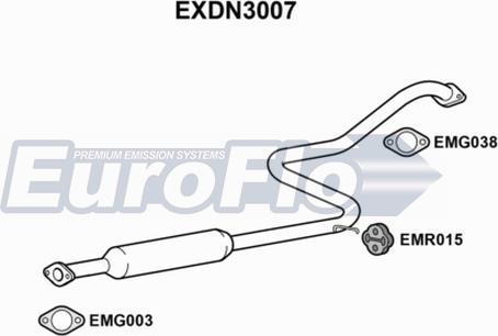 EuroFlo EXDN3007 - Середній глушник вихлопних газів autocars.com.ua