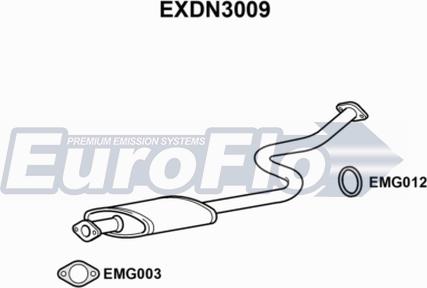 EuroFlo EXDN3009 - Середній глушник вихлопних газів autocars.com.ua