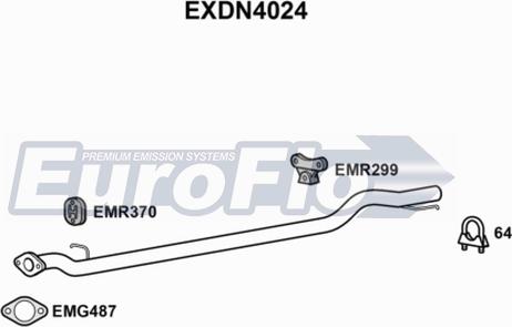 EuroFlo EXDN4024 - Труба вихлопного газу autocars.com.ua