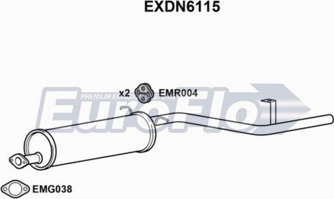 EuroFlo EXDN6115 - Глушник вихлопних газів кінцевий autocars.com.ua