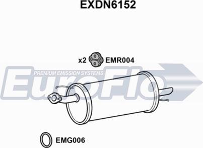 EuroFlo EXDN6152 - Глушник вихлопних газів кінцевий autocars.com.ua