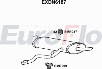 EuroFlo EXDN6187 - Вкладиш глушника, глушник вихлопних газів кінцевий autocars.com.ua