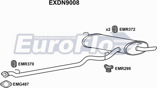 EuroFlo EXDN9008 - Середній / кінцевий глушник ОГ autocars.com.ua