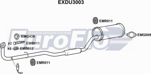 EuroFlo EXDU3003 - Середній глушник вихлопних газів autocars.com.ua