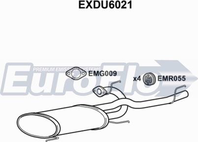 EuroFlo EXDU6021 - Глушник вихлопних газів кінцевий autocars.com.ua