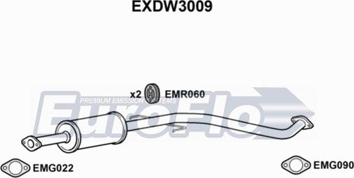 EuroFlo EXDW3009 - Средний глушитель выхлопных газов autodnr.net