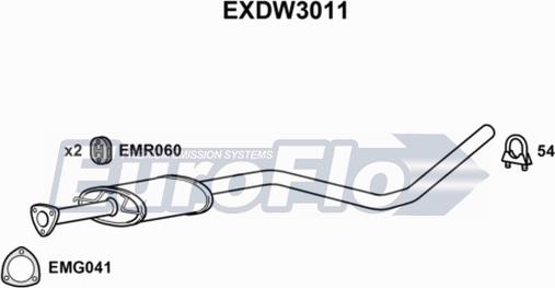 EuroFlo EXDW3011 - Середній глушник вихлопних газів autocars.com.ua