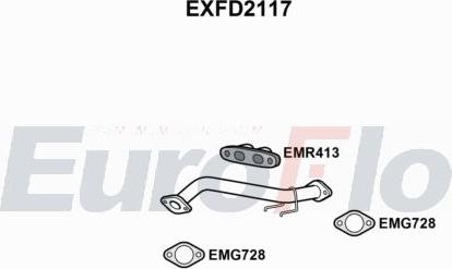 EuroFlo EXFD2117 - Вкладиш глушника, глушник вихлопних газів кінцевий autocars.com.ua