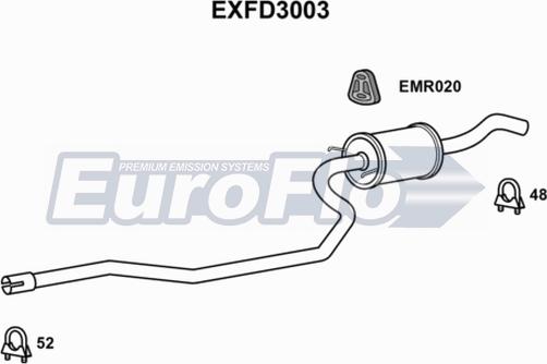 EuroFlo EXFD3003 - Середній глушник вихлопних газів autocars.com.ua
