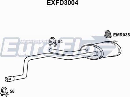 EuroFlo EXFD3004 - Середній глушник вихлопних газів autocars.com.ua