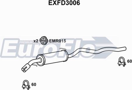 EuroFlo EXFD3006 - Середній глушник вихлопних газів autocars.com.ua