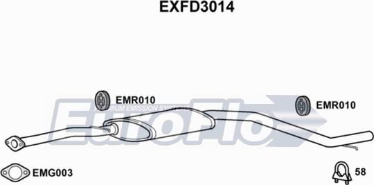 EuroFlo EXFD3014 - Середній глушник вихлопних газів autocars.com.ua