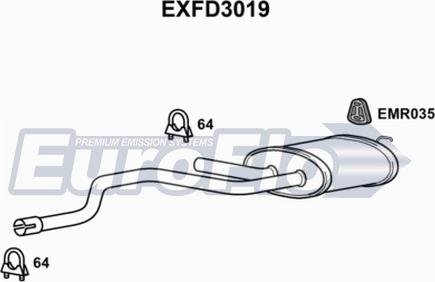 EuroFlo EXFD3019 - Середній глушник вихлопних газів autocars.com.ua