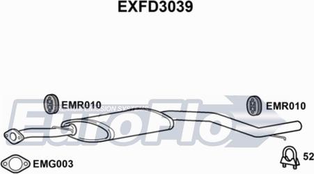 EuroFlo EXFD3039 - Середній глушник вихлопних газів autocars.com.ua