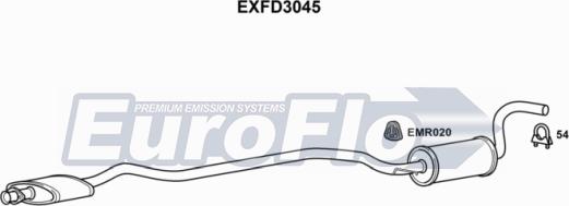 EuroFlo EXFD3045 - Середній глушник вихлопних газів autocars.com.ua