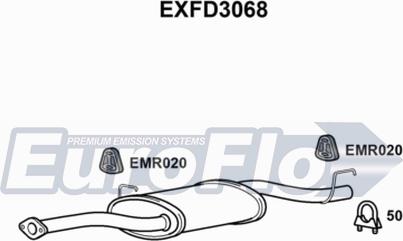 EuroFlo EXFD3068 - Середній глушник вихлопних газів autocars.com.ua