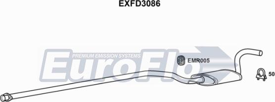 EuroFlo EXFD3086 - Середній глушник вихлопних газів autocars.com.ua