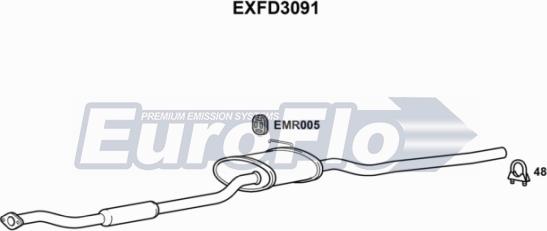 EuroFlo EXFD3091 - Середній глушник вихлопних газів autocars.com.ua