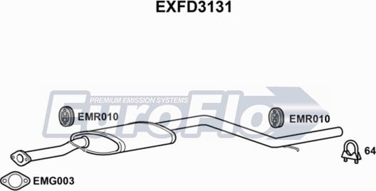 EuroFlo EXFD3131 - Середній глушник вихлопних газів autocars.com.ua