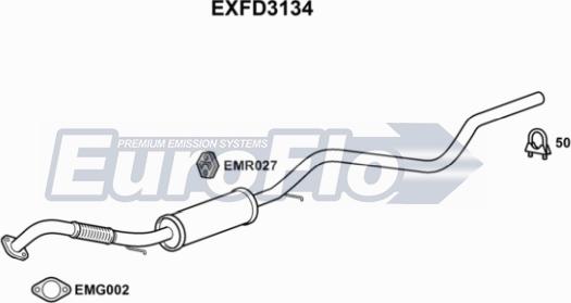 EuroFlo EXFD3134 - Середній глушник вихлопних газів autocars.com.ua