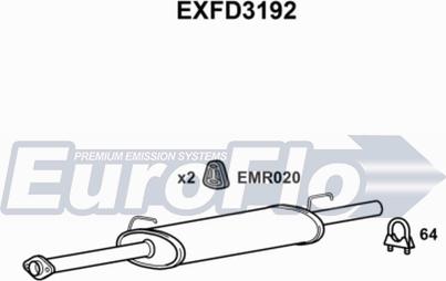 EuroFlo EXFD3192 - Середній глушник вихлопних газів autocars.com.ua