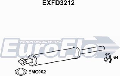 EuroFlo EXFD3212 - Середній глушник вихлопних газів autocars.com.ua