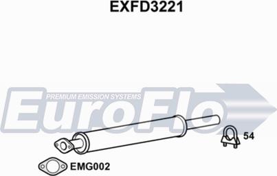 EuroFlo EXFD3221 - Середній глушник вихлопних газів autocars.com.ua