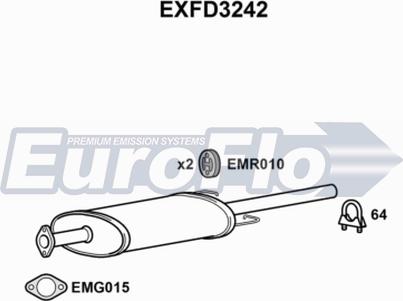 EuroFlo EXFD3242 - Середній глушник вихлопних газів autocars.com.ua