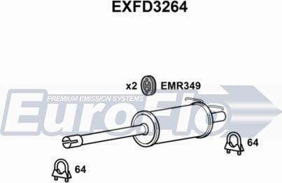 EuroFlo EXFD3264 - Середній глушник вихлопних газів autocars.com.ua