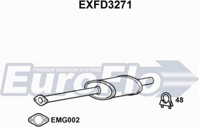 EuroFlo EXFD3271 - Середній глушник вихлопних газів autocars.com.ua
