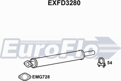 EuroFlo EXFD3280 - Середній глушник вихлопних газів autocars.com.ua