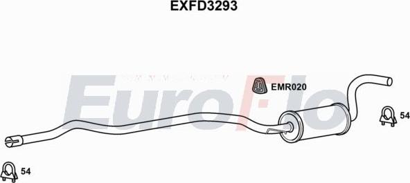 EuroFlo EXFD3293 - Вкладиш глушника, глушник вихлопних газів кінцевий autocars.com.ua