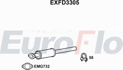 EuroFlo EXFD3305 - Предглушітель вихлопних газів autocars.com.ua