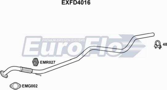 EuroFlo EXFD4016 - Труба вихлопного газу autocars.com.ua