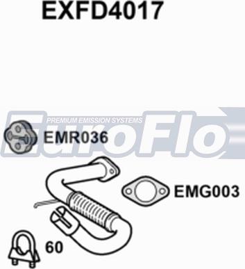 EuroFlo EXFD4017 - Труба вихлопного газу autocars.com.ua