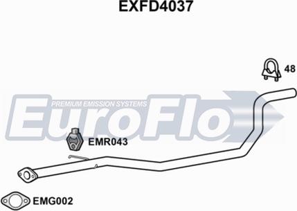 EuroFlo EXFD4037 - Труба вихлопного газу autocars.com.ua