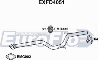 EuroFlo EXFD4051 - Труба вихлопного газу autocars.com.ua