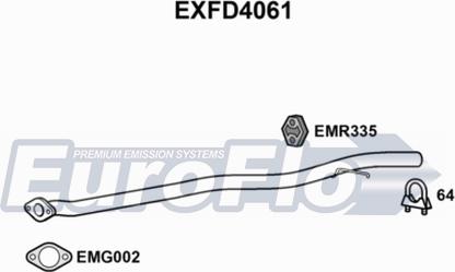 EuroFlo EXFD4061 - Труба вихлопного газу autocars.com.ua