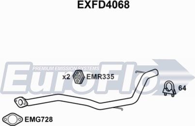 EuroFlo EXFD4068 - Труба вихлопного газу autocars.com.ua