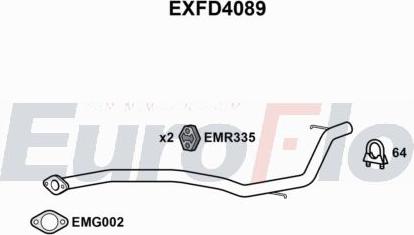 EuroFlo EXFD4089 - Вкладиш глушника, глушник вихлопних газів кінцевий autocars.com.ua