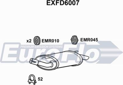 EuroFlo EXFD6007 - Глушник вихлопних газів кінцевий autocars.com.ua