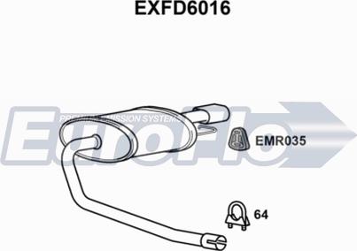 EuroFlo EXFD6016 - Глушник вихлопних газів кінцевий autocars.com.ua