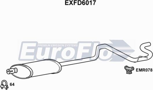 EuroFlo EXFD6017 - Глушник вихлопних газів кінцевий autocars.com.ua
