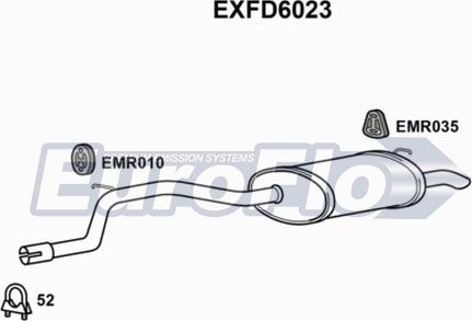 EuroFlo EXFD6023 - Глушник вихлопних газів кінцевий autocars.com.ua