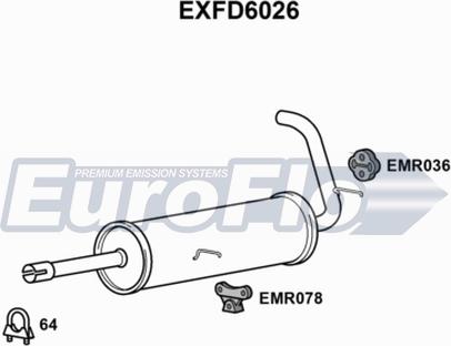 EuroFlo EXFD6026 - Глушник вихлопних газів кінцевий autocars.com.ua